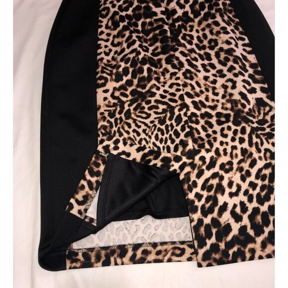 Vince Camuto Womens Size 6 Dress Leopard Animal Print Sheath Cap Sleeve Stretch - Picture 9 of 10